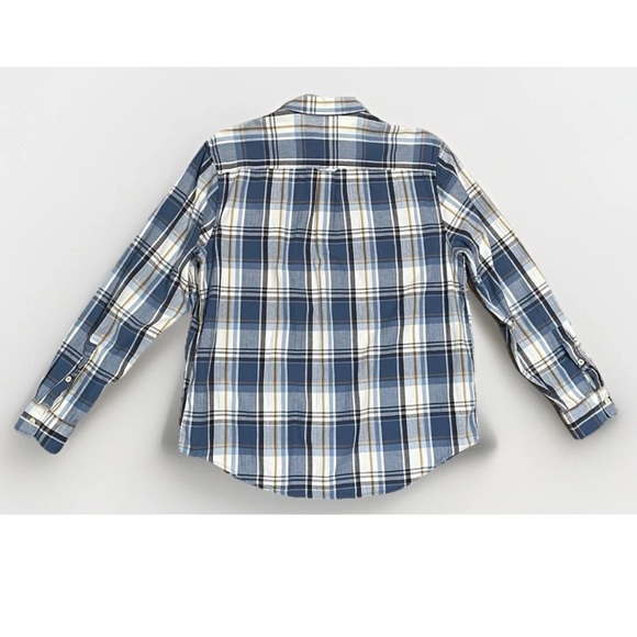 Lucky Brand Flannel Shirt Men's XL Blue Plaid Classic Fit Button Up Long Sleeve - Picture 2 of 6